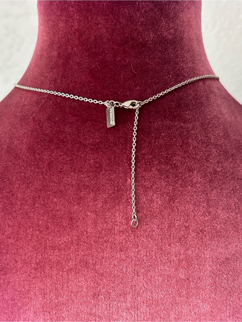 Coach Signature C Disc Pendant Necklace Pave Crystals - Picture 5 of 11
